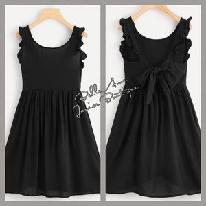 Dresses - Light weight A Line Sleeveless Ruffle Trim Dress Dresses - Light weight A Line Sleeveless Ruffle Trim Dress